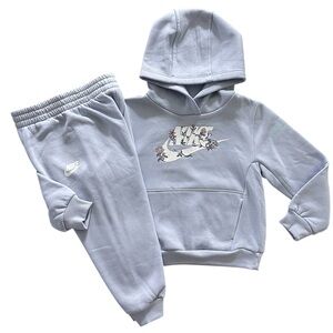 Nike Girls 4T Hooded Floral Sweatshirt & Jogger Pants 2PC Set NWT